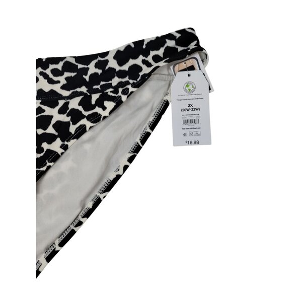 Time and Tru Womens 2XL Pebbles Black and White Mid Rise Bikini Bottom - Picture 3 of 5